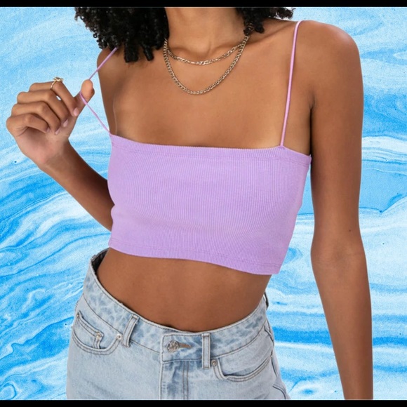 Adika Santiago Cropped Rib Tank 💜 - Picture 1 of 3